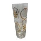 Vintage Gold Leaf Collins Glass Mid Century Modern Barware Drinkware 7 