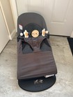 Baby Bjorn Bouncer Balance Seat With Washable Gray Cover And Wood Toy Bar