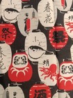 Japanese Furoshiki Wrapping Cloth Lantern Daruma Mt Fuji Festival Black 50cm