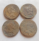 Set Of 4 Extremely Rare Ancient Roman Brutus Eid Mar Denarius Bronze Coins