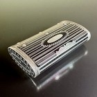 Antique German Lacquered Papier-mache Silver-inlay Snuff Box Wasserburg C1860