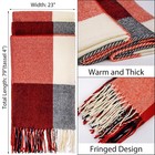 Women s Plaid Scarf Red Navy Long Winter Shawl Wrap Scarves For Women Gift