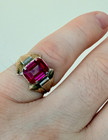 Old Vintage Ring     15  Red Ruby Silver 875     Ussr Ring 8 Size 18 25  3 35 Gr