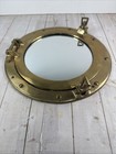 Vintage Ship Porthole Mirror Heavy Cast Brass 11    Nautical Decor Wall Hanging       