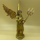 Vintage Angel Candelabra Figure Gold Tone Italy 12in Cherub Religious Decor 4899