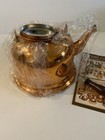 Vtg Copper Daewoo 2 Quart Tea Pot Kettle Wood Handle   Knob Korea Nos New