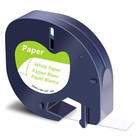4pk Paper Tape For Dymo Letra Tag Qx50 Lt91330 12mm X 4m Black On White Label 