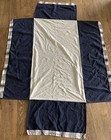 Pottery Barn Kids Navy Blue Dots   Stripes Crib Dust Ruffle