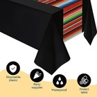  Mexican Fiesta Tablecloth 54 X 108   Party Plastic 6 Black Background