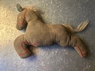 Antique Folk Art Stuffed Horse Toy Handmade Cloth Primitive Americana