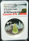 2017 Canada  20 Snow Covered Trees 1oz Silver W murano Glass Pf70 Ultra Cameo Er