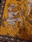 Vintage Knomes  Capturing Unicorn A t c Tapestry Wall Hanging  Fantasy