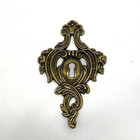 Qty 3 Keeler Brass Escutcheons Key Hole Cover Plate Victorian Ornate