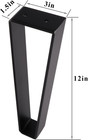 12 Inch Trapezoid Furniture Legs  Black Metal Coffee Table Feet 4pcs