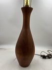 Vintage Mid Century Modern Walnut Teak Table Lamp Danish 21 Inch Tall Wood Decor