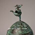 15 3   China Bronze Ware Inscription Bird Sheep Beast Zun Incense Burner Censer