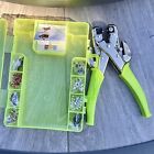 Crop-a-dile We R Memory Keepers Hole Punch   Eyelet Kit In Green Storage Case