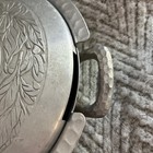 Vintage Everlast Hand Forged Hammered Aluminum Metal Casserole Dish W floral Lid