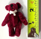 Vintage Miniature Handmade Jointed Garnet Plush Teddy Bear 2 1 8   