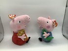 Peppa Pig And George Pig With Tags Ty Beanie Babies 6    Plush Stuffed Toys Rare  
