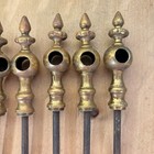 Group Of Turned Brass Gallery Rail Posts  Vtg  2 Corners  3 Through And 1 End