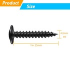 120pcs  8  1  Black Wood Screws phillips Modified Truss Head  Quick Metal Self   