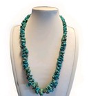 Rare Native American Turquoise Necklace With Graduating Stones And Pyrite
