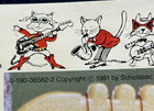 Vintage 1981 Scholastic Cat Kitten Playing Guitar Poster 19  X 25  