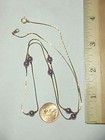 1 Vintage Japanese Lilac Pearl Brass Chain 24  Necklace L872