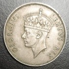 1950 British East Africa One 1 Shilling Coin King George Vi Lion Mountain Km 31