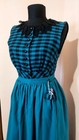 Sportalm Kitzb  hel Vintage Dirndl Dress Apron Set Teal Plaid Eu 40 Austria