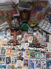 Junk Drawer Lot Jewelry Gold Stamps Pin Wheat Penny Baseball Card Nudie Magazine