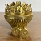 Antique Solid  Brass English Duplex Double Wick Oil Kerosene Lamp Burner