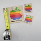 Lot Of 3 Vintage  Apple Computer Rainbow Logo Sticker Decal Macintosh 1980s Nos