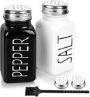 2 Pack Salt And Pepper Shakers Set  Glass Shaker With Black  White  medium 