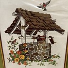 Sunset Stitchery Wishing Well Nasturtiums Floral Robin Bird Needlepoint Kit