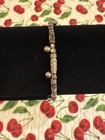 Lynx Sterling Silver Beaded Anklet     9   textured Tube round Beads W heart Charm