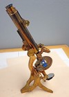 W H Bulloch Chicago Antique Brass Binocular Microscope Stand  d  Sn-93  1877