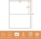 5000 8 5 x5 5  Mailing Shipping Labels Round Corner Half Sheet Self Adhesive Us