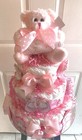 Baby Girl 3  Tier Diaper Cake  Diaper Cake  Baby Girl  Baby Gift 