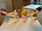 Vintage Ucagco Ceramic Christmas Noel Snowmen Salt And Pepper Shakers