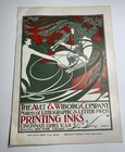 Rare Ault Wiborg Litho Printing Ink Poster Sign Original Art Man Woman Bradley