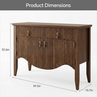 40  Fluted Buffet Cabinet  Sideboard Credenza With Drawer walnut