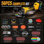 20v Brushless Cordless Angle Grinder 9500rpm 56pc Kit For Dewalt Battery W stand