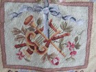 Gorgeous Floral Musical Instruments Petit Point Pillow W French Aubusson Chic  3