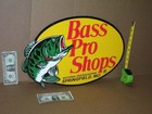 Bass Pro Shops - Oval Shaped   Embossed - Big Metal Sign - Shows Their Fish Logo