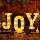 Christmas Indoor Decorations 3 Led Marquee Light Up Joy Sign Letters White
