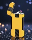 Usb Rechargeable Yellow Black Plasma Electric Cigar Lighter For Smoking