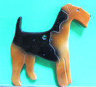 Colorful Flat Glass Airedale Hanging Piece ornament