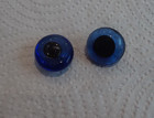 2 X Pairs 17-18 Mm Hooped Blue Glass Teddy Eyes On Wires